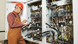 Gothaer Elektronikversicherung: Facharbeiter sucht einen Bedienungsfehler am Schaltkasten. Gothaer Elektronikversicherung: Facharbeiter sucht einen Bedienungsfehler am Schaltkasten.