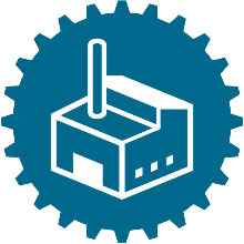 Fokusbranche Maschinenbau und Metallverarbeitung: Icon für den Versicherungsbaustein Sachversicherung in klein.