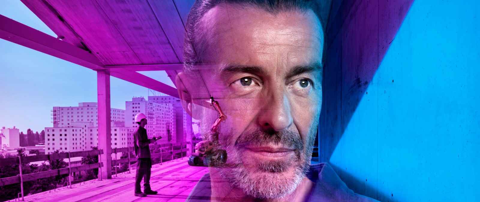 Ein Unternehmer setzt moderne Technik ein