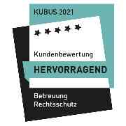 KUBUS 2021 Betreuung Rechtsschutz: Kundenbewertung "hervorragend".