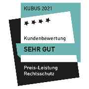 KUBUS 2021 Preis-Leistung Rechtsschutz: Kundenbewertung "sehr gut".