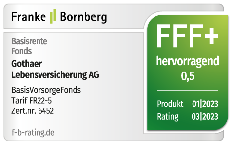 Franke Bornberg Siegel: Gothaer BasisVorsorge Fonds FFF+, hervorragend 0,5
