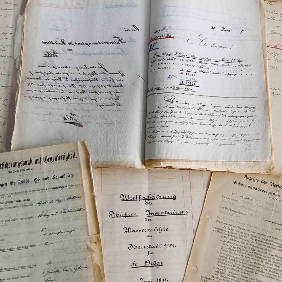 Historische Akten aus dem Archiv der Gothaer Versicherung