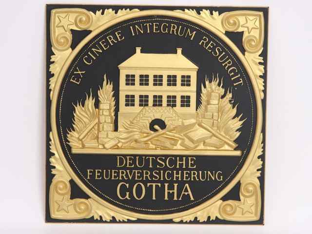 Schild: Deutsche Feuerversicherung Gotha
