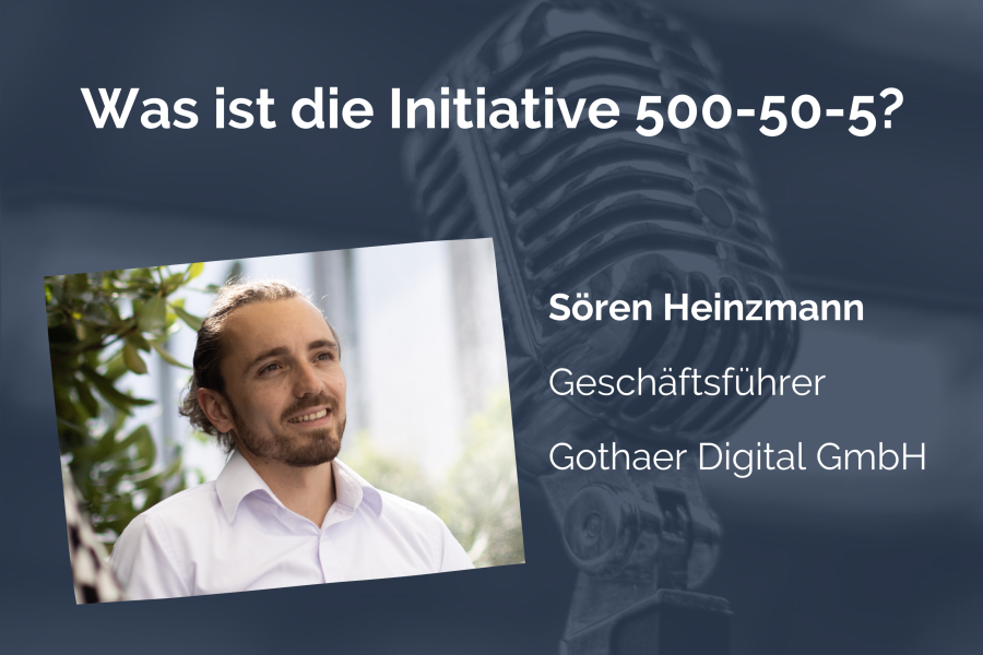 Sören Heinzmann, Geschäftsführer der Gothaer Digital GmbH, spricht in dieser Podcast-Folge über die Initiative 500-50-5.