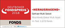Der Gothaer Multi Select ist ein Beste-Ideen-Fonds. Dieser wurde mit dem Deutschen Fondspreis 2018 ausgezeichnet. Der Gothaer Multi Select ist ein Beste-Ideen-Fonds. Dieser wurde mit dem Deutschen Fondspreis 2018 ausgezeichnet.