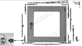 Zeichnung Sicherungsrichtlinien: Einbruchhemmender Fensterbeschlag Zeichnung Sicherungsrichtlinien: Einbruchhemmender Fensterbeschlag