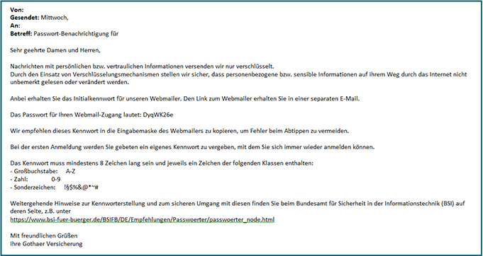Passwort-Benachrichtigung Passwort-Benachrichtigung