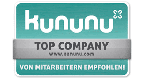 Auszeichnung Kununu Top company - von Mitarbeitern empfohlen Auszeichnung Kununu Top company - von Mitarbeitern empfohlen